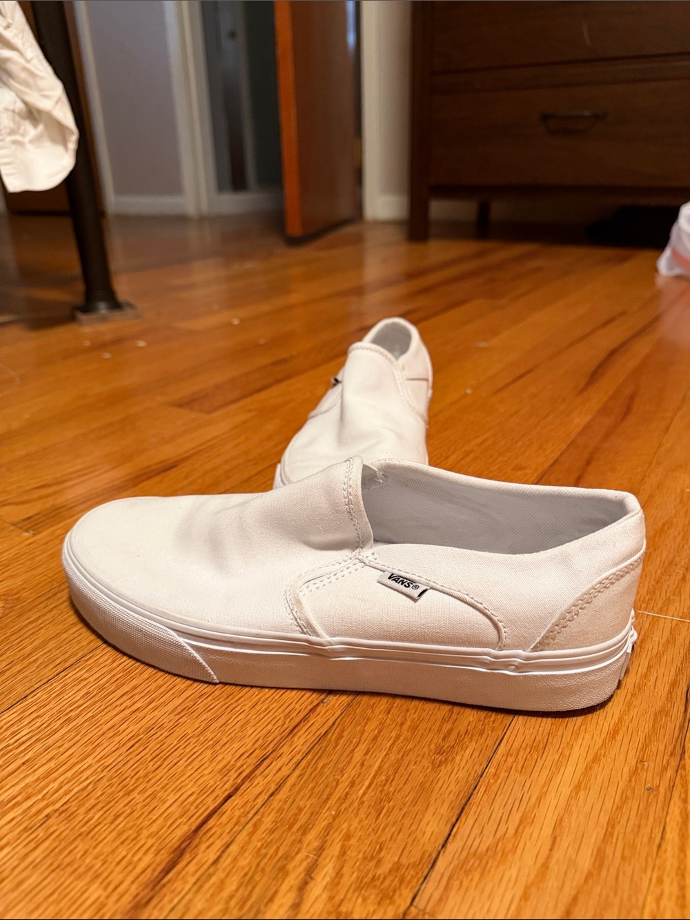 Vans Slip-On Canvas Sneakers in White